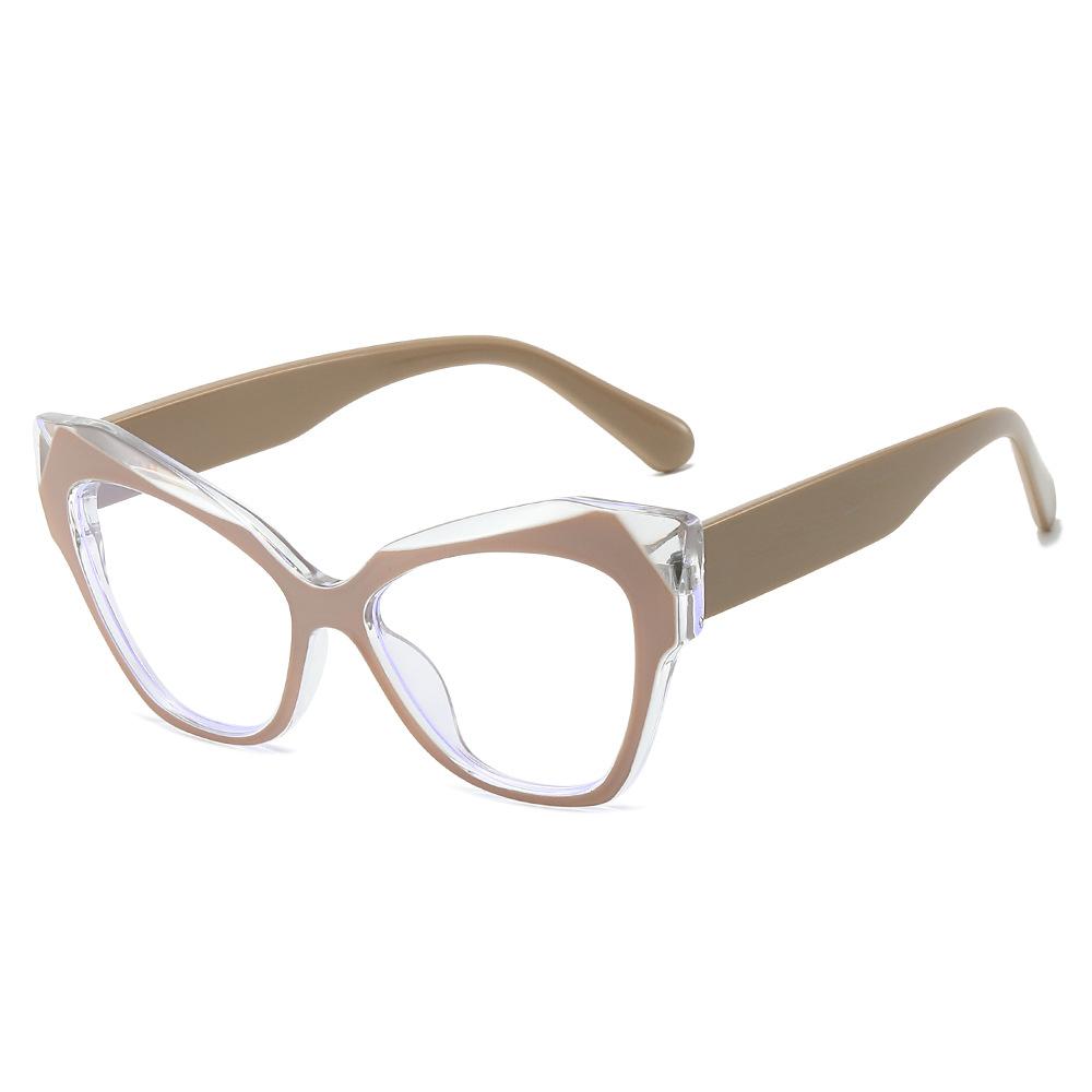 New cat eye glasses frame women's trend contrasting color glasses frame personalized ins color-changing anti-blue light glasses