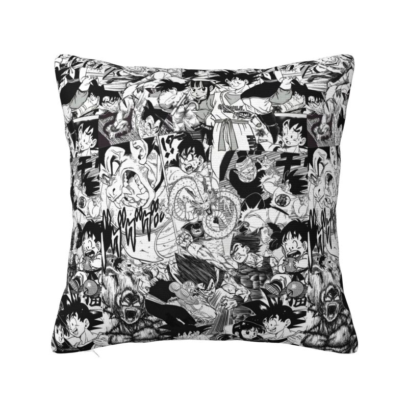 Custom Luxury Dragons Ball Goku Cushion Cover Velvet Anime Manga Pillow Case