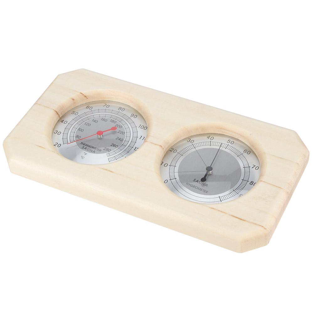 Portable 2in 1 Wood Thermo Hygrometer Thermometer Hygrometer Steam Sauna Room Accessories