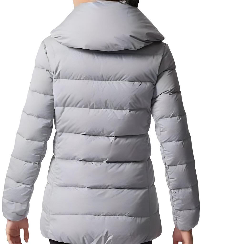 Adidas Warm Comfortable Soft Lightweight Duck Down Mid-Length Down Jacket Women Outerwear Gray BQ8785