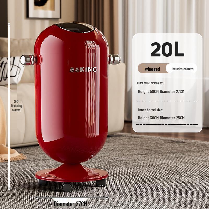 2026 Flip-Top Double Bin Trash Can with Wheels, Lid, for Home, Living Room, Bedroom & Bathroom.