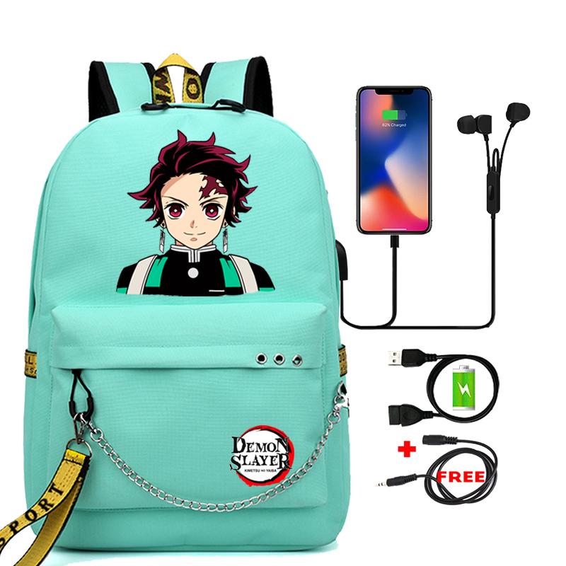 Школьная сумка с героями мультфильмов для взрослых, аниме-рюкзак, истребитель демонов Nezuko Kawaii, большая вместимость, манга для путешествий, ежедневные сумки для книг для девочек
