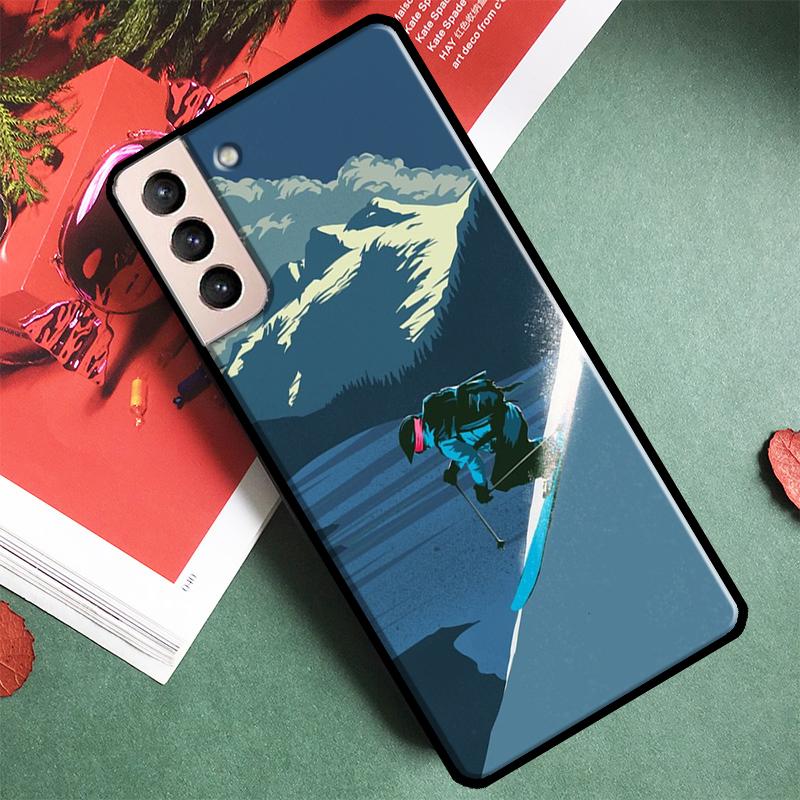 Skiing Snow Snowboard Ski Phone Case For Samsung Galaxy S25 Ultra S9 S10 S20 S20 S21 S22 S23 Plus S24 FE Back Cover