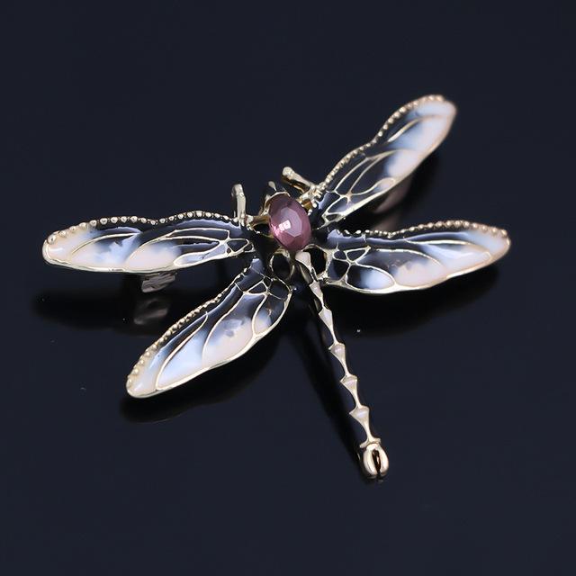 Fashion Dragonfly Crystal Brooch Women Shirt Suit Rhinestone Insect Animal Pins Brooches Party Gift