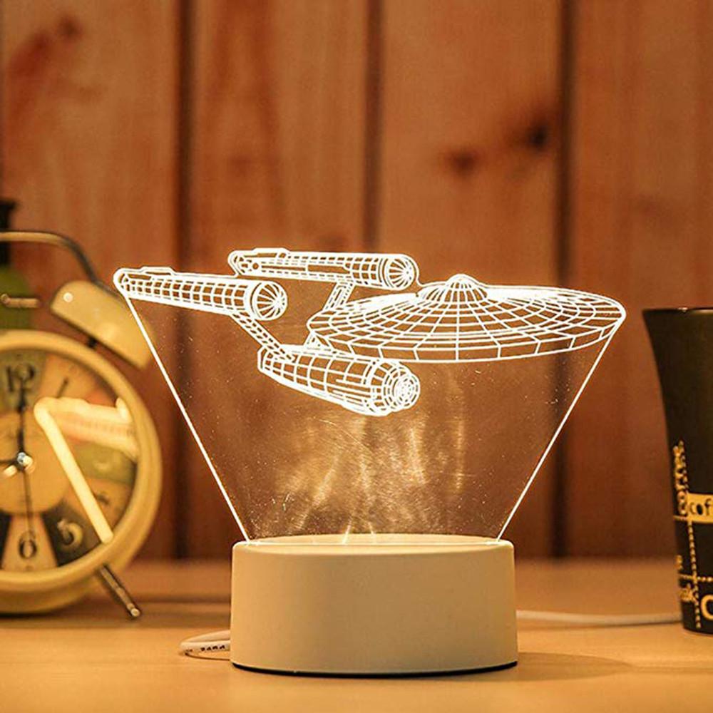 Creative 3D USB LED Night Light Table Desk Bedroom Decor Warm White Lamp Gifts