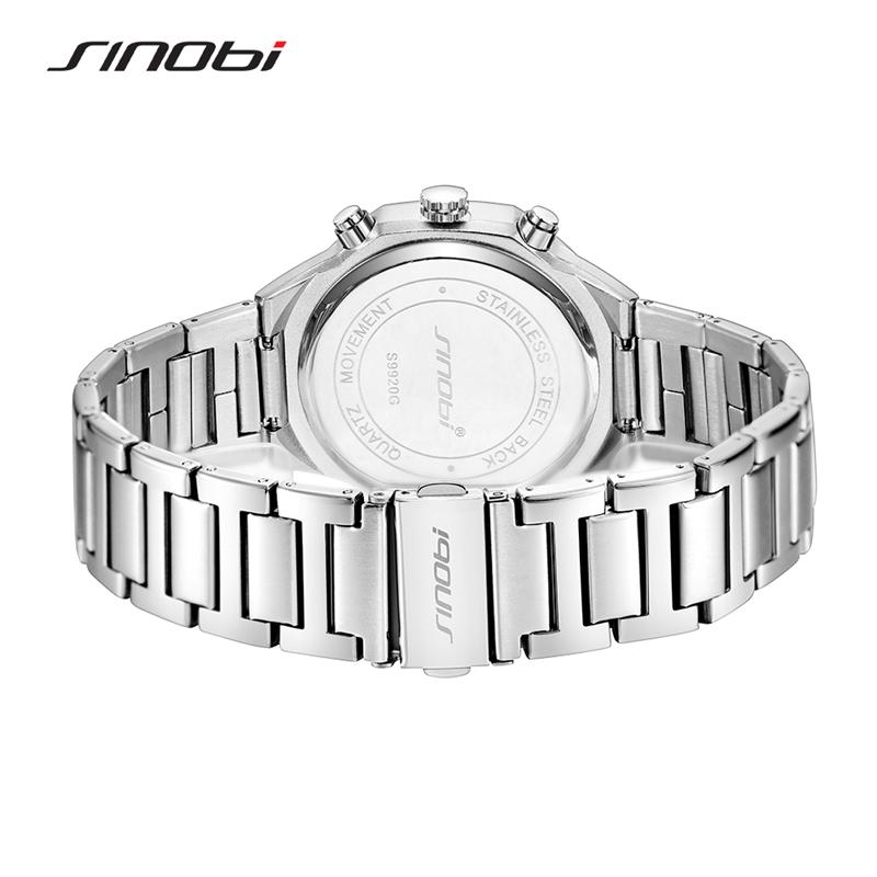 SINOBI Новый дизайн мужские часы с календарем модные стили мужские кварцевые наручные часы оригинальный хронограф мужские подарки часы