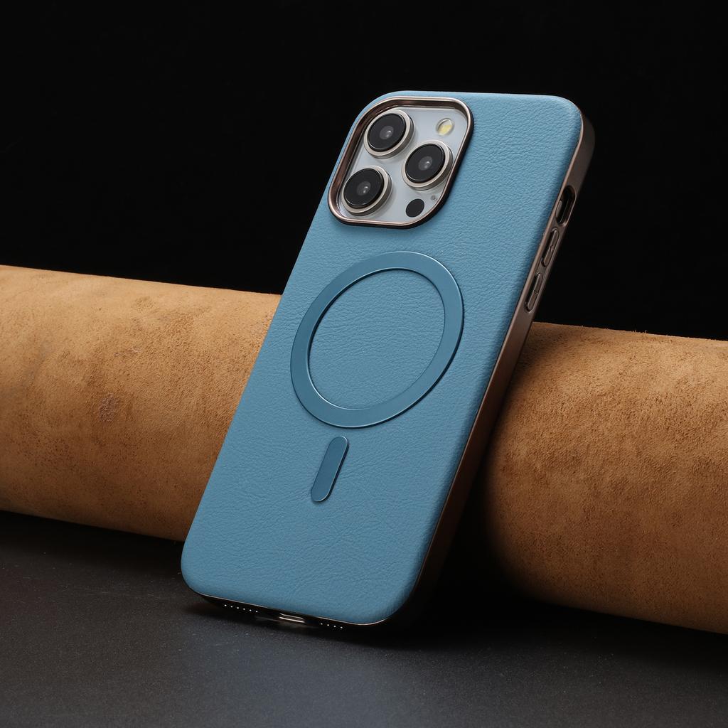 For iPhone 16 Pro Case BINFEN COLOR BF40 Compatible with MagSafe Electroplated PU + TPU Phone Back Cover