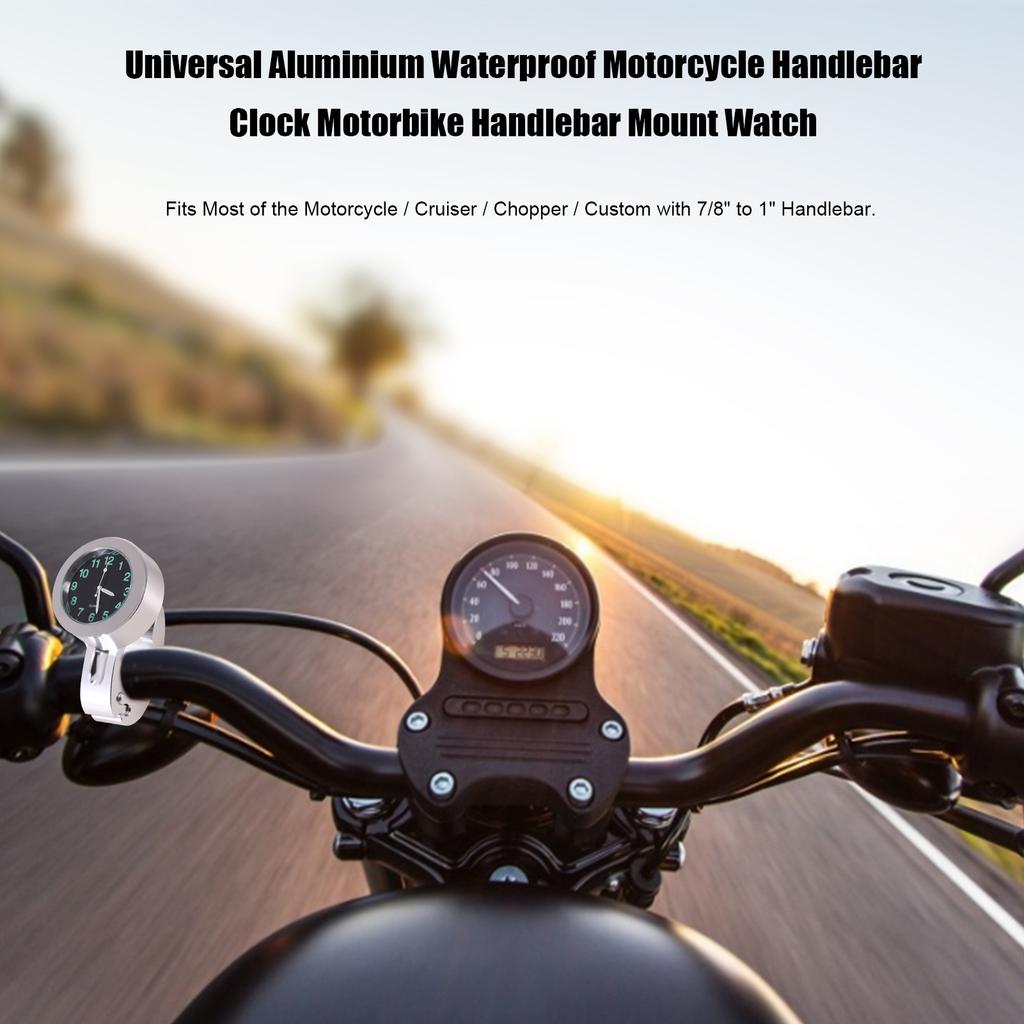 Часы на руль, серебряные часы на руль, высококачественные практичные алюминиевые ударопрочные мотоциклы-круизеры для кастомного чоппера