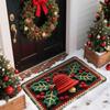 Christmas Carpet Visual Illusion 3D Bathroom Absorbent Pad Creative Yarn Santa Claus Anti Slip Rug Christmas Decoration