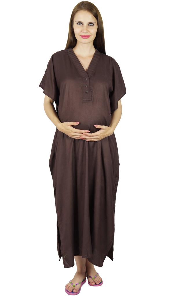 Bimba Ночная рубашка для кормящих мам с поясом-кафтаном | Пуговицы спереди | Детский душ