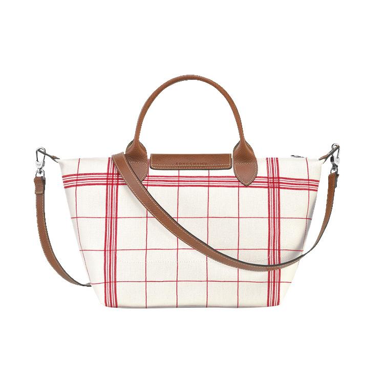 New LONGCHAMP Le Pliage Torchon Canvas Dumpling Bag, Crossbody Handbag Trumpets Women's White 1512HYR548