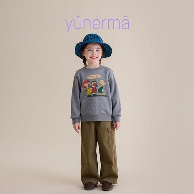 Толстовка с американским ретро-мультяшным принтом для девочек от Yun'er Mom