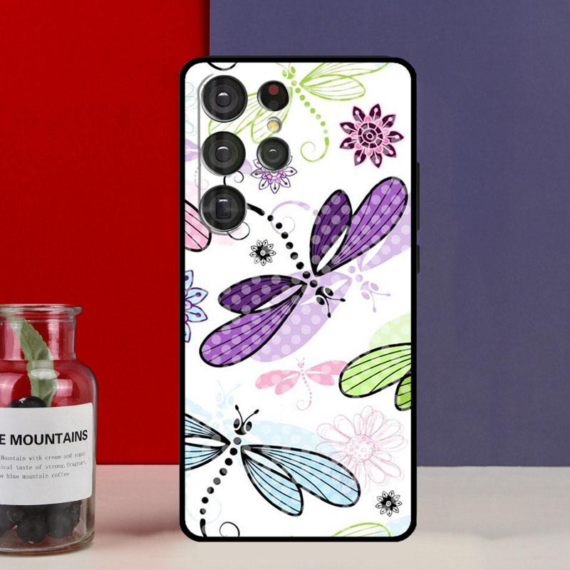 Цветочный Разноцветный Стрекоза Чехол-Фонда Для Samsung Galaxy S25 Ultra S9 S10 S20 FE S21 S22 S23 Plus S24 Ultra Чехол для Телефона