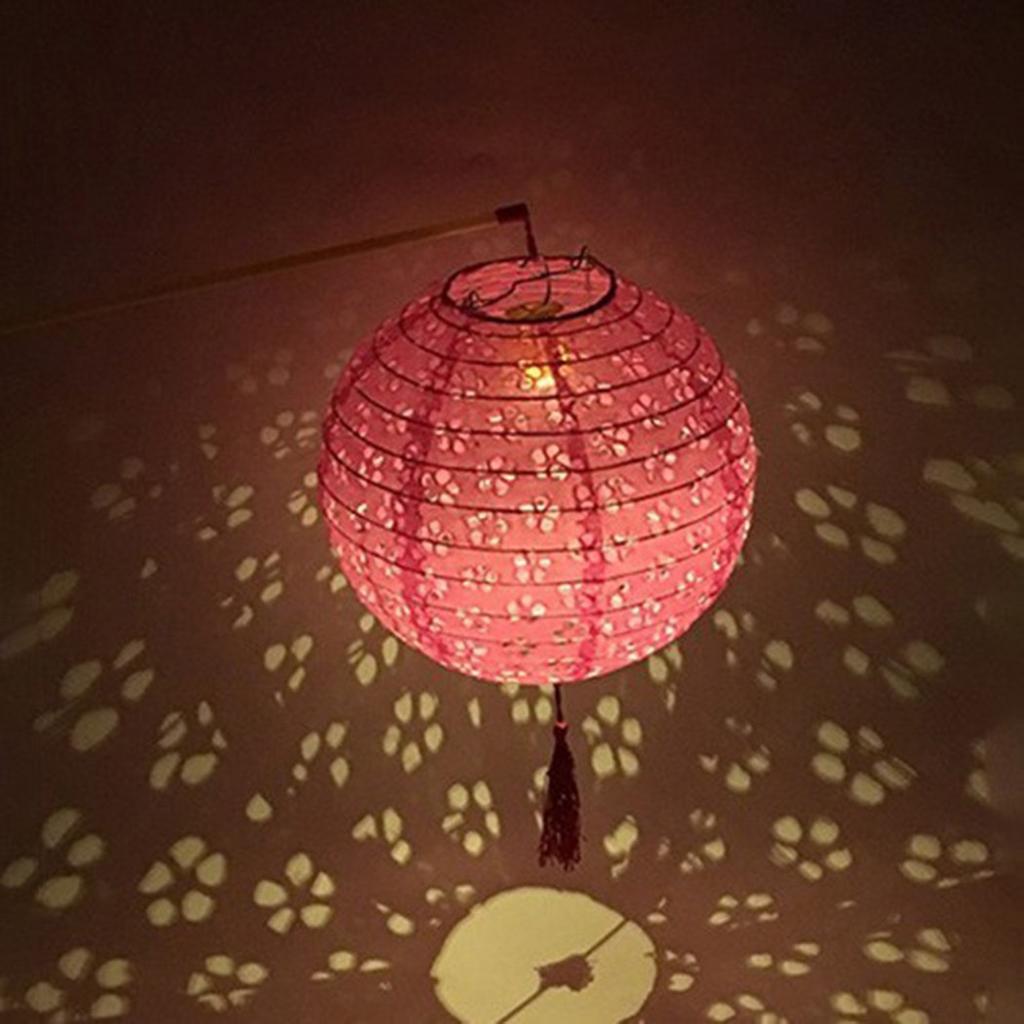 DIY Mid-Autumn Festival Portable LED Lantern Paper Lantern Hollow Lantern Home Path Garden Decor