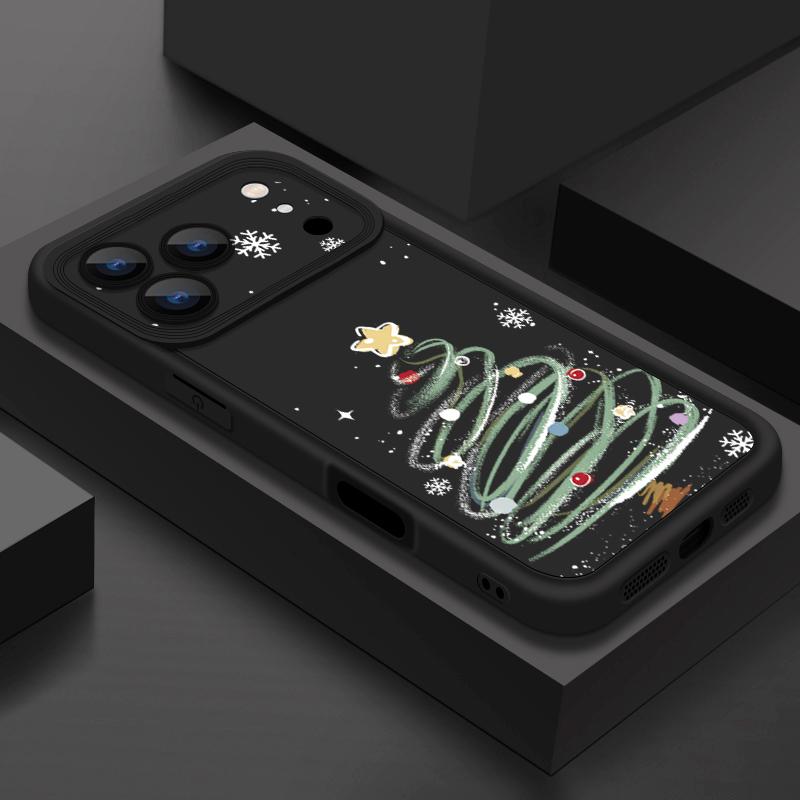 Christmas Tree Pattern Case For iPhone 17 Air 16e 16 15 14 Pro Max 13 17 Pro Max 17 Pro 17 Shockproof Soft TPU Silicone Phone Cover Funda