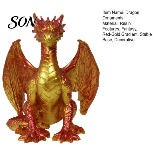 Gothic Home Decoration Dragon Resin Statue, Sitting Wyvern Sculpture, 3D Medieval Figurine, Fantasy Desktop Creature Figurine Ornament for Game