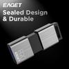 EAGET USB 3.2 Флеш-накопитель с выдвижным разъемом, емкостью 256 ГБ и скоростью передачи 120 МБ/с