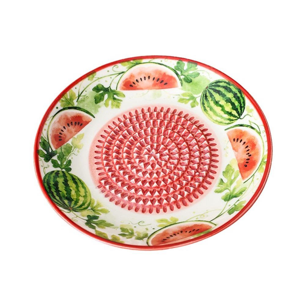 Round Plate Manual Garlic Masher Non-Slip Vegetable Grating Plate Ceramic Ginger Grater  Kitchen