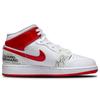 Air Jordan 1 Mid GS Rookie Season Kids Sneakers White University-Red DR6496-116