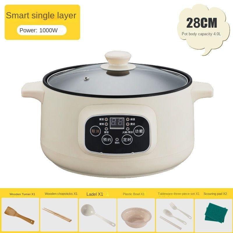 Электрическая кухонная машина, одно-/двухслойная кастрюля, бытовая рисоварка для 1-2 человек, многофункциональная сковорода с антипригарным покрытием для дома