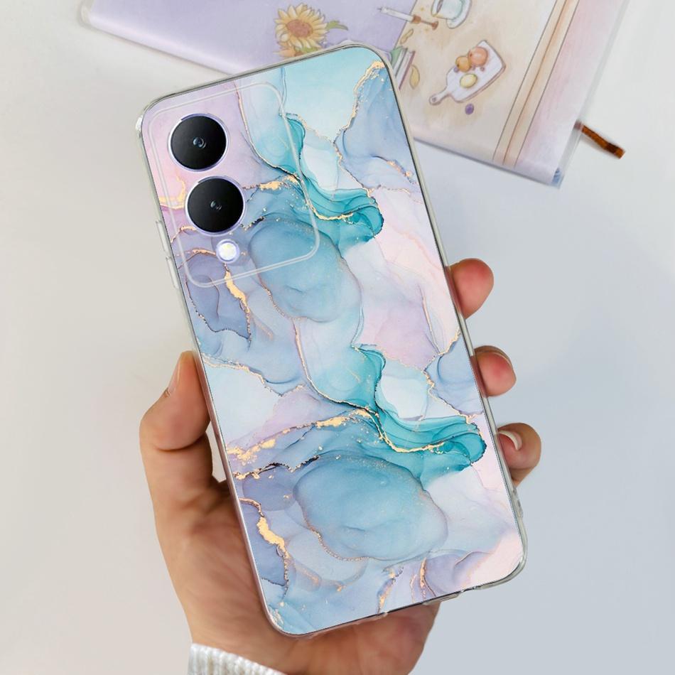 For Vivo Y17s Case 2023 Elegant Pattern Soft Silicone TPU Phone Back Cover For Vivo Y17s 4G VivoY17s Y 17S Bumper