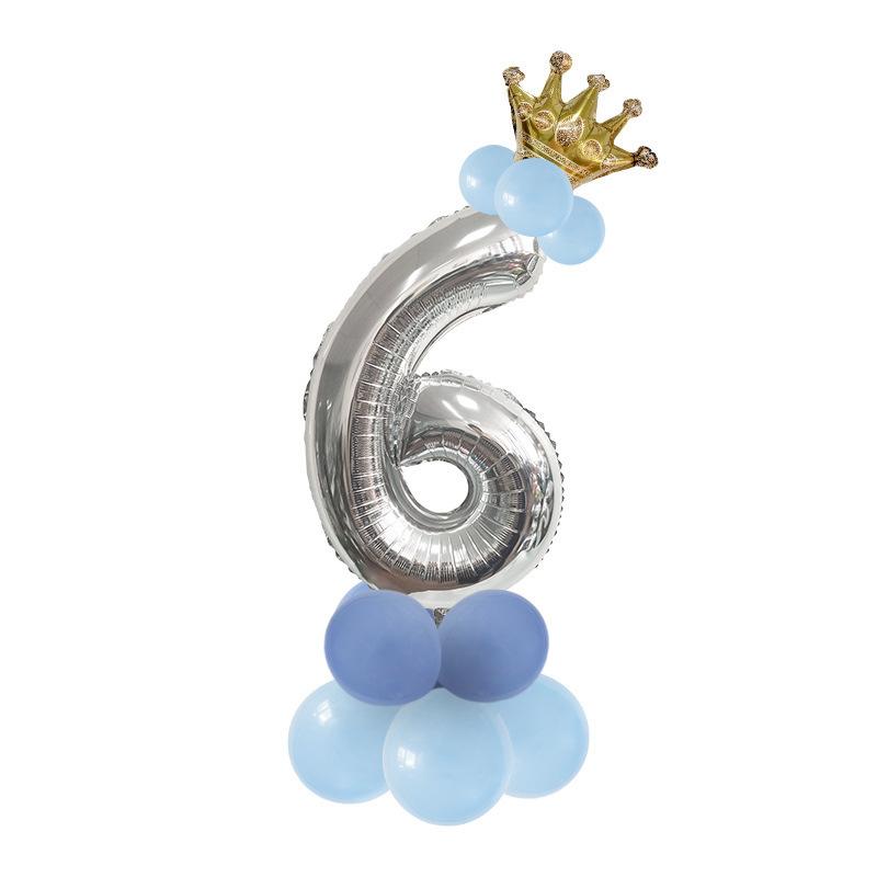 Набор цифровых шаров из алюминиевой пленки, Набор шаров, Колонна из шаров, Украшение для детской вечеринки по случаю дня рождения