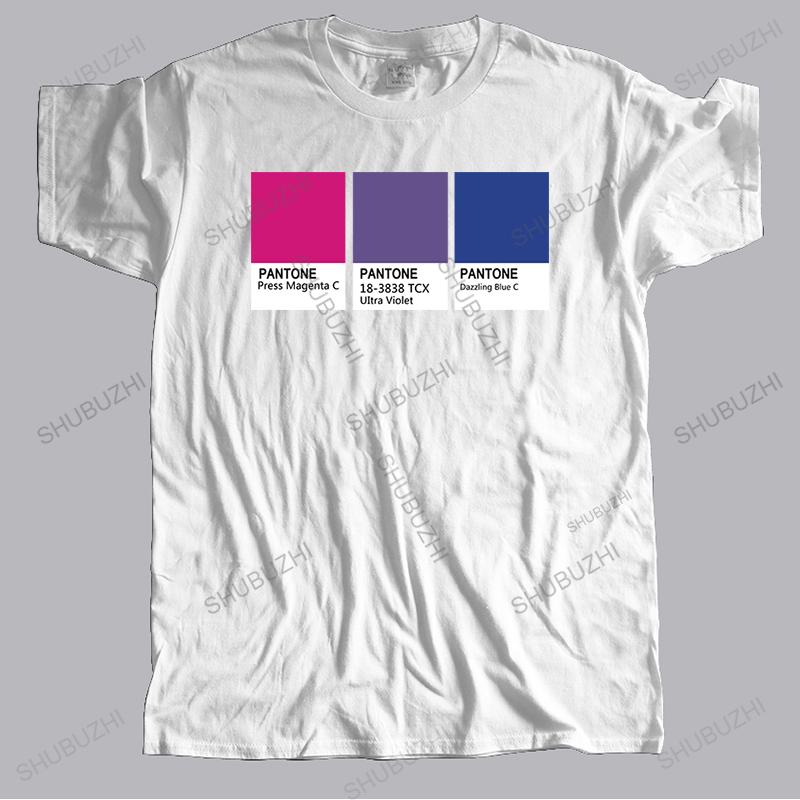 Men Summer Brand Tshirt Cotton loose cool Tee Shirt Lgbt Color Pantone Pallete Funny Top Mens casual streetwear T-shirt