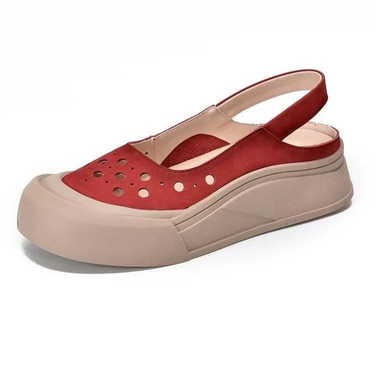 Модная кожаная женская обувь Белые кроссовки Сабо Платформа Женская обувь Натуральная кожа Повседневная Медсестра Летние Криперы Платье Ажур