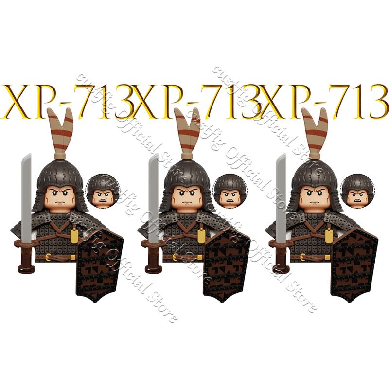 Chinese Ancient Military General Armor Soldier Figures Building Block Tang Dynasty Li Bai Heavenly Kings Mythical MOC Bricks Toy