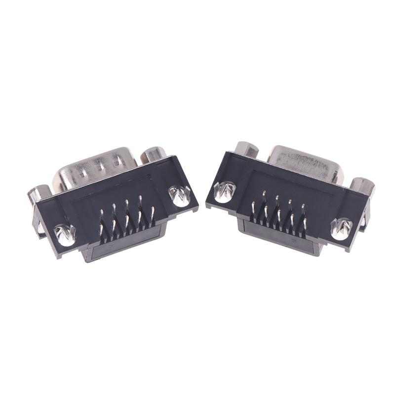 ГОРЯЧИЙ 10 шт. DR9 Разъем D-Sub 9 Pin Прямоугольный Приваренный Разъем RS232 90 Градусов Изогнутая Игла DR9