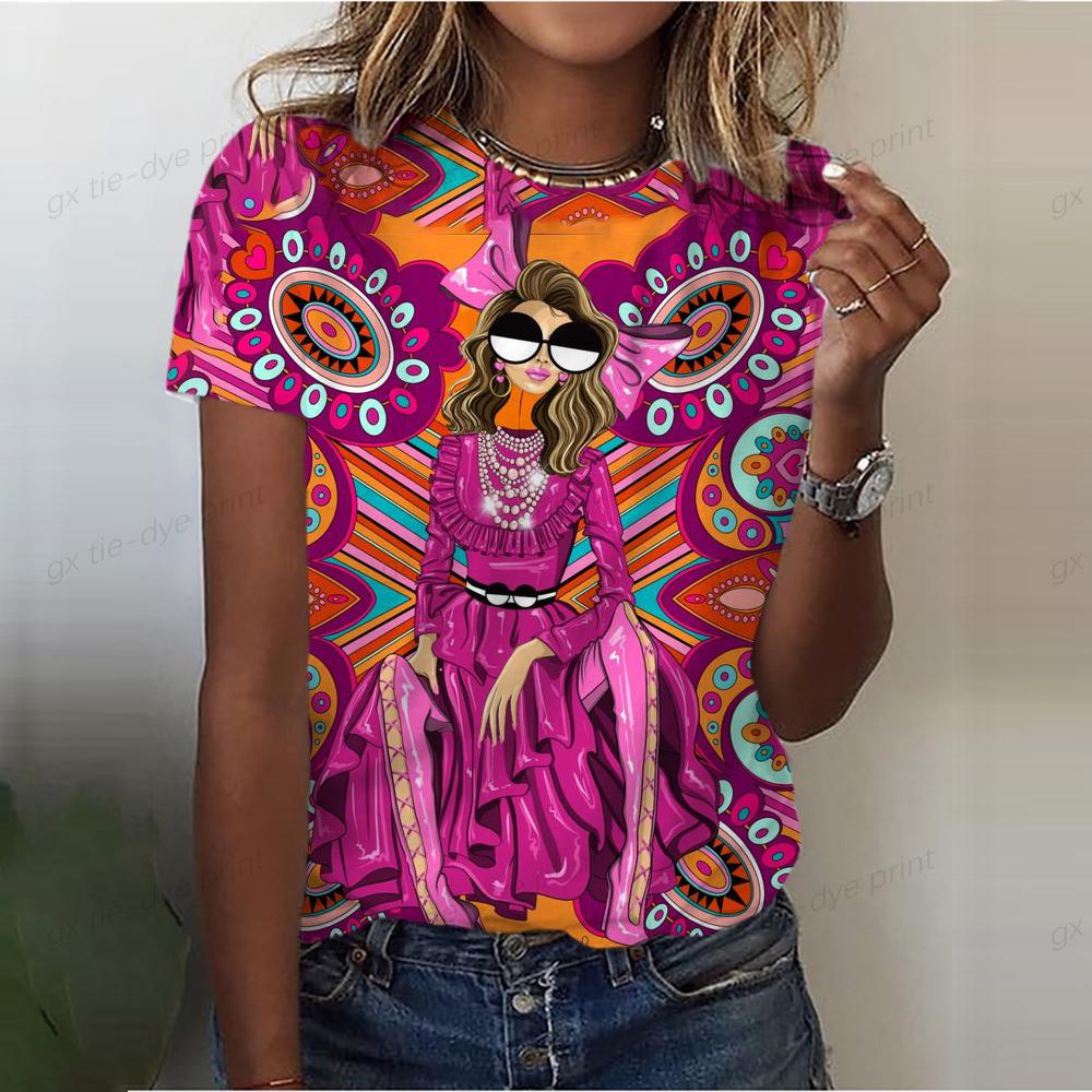 Женская футболка с абстрактным художественным принтом, одежда для девочек, классические топы с короткими рукавами 3D, женская мода, повседневная уличная одежда