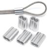 10-50Pcs Aluminum Cable Stopper Crimp Rope Sleeve Wire Crimp Sleeve Fixing Clip 8-Shape Wire Ferrules Cord Lock