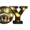 Nativity Scene Ornament Wooden JOY Letter Tabletop Decoration Rustic Religious Table Mantel