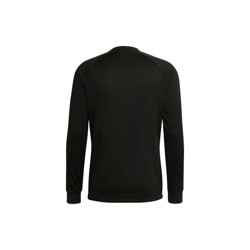 Adidas Полосатая футболка с длинным рукавом и круглым вырезом, мужские топы, черные HG7747