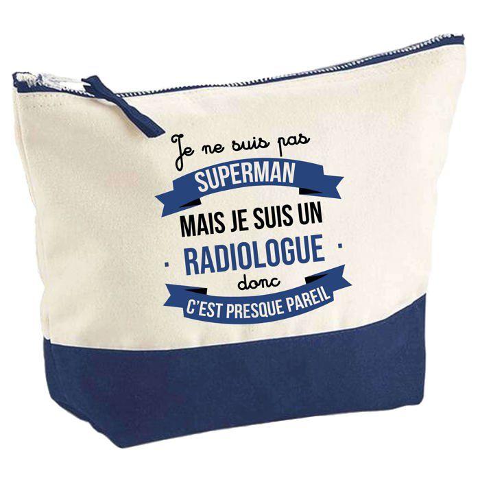 Trousse de maquillage - PLANETEE - Radiologue Superman - Grand format - Coton - Impression HD personnalisée