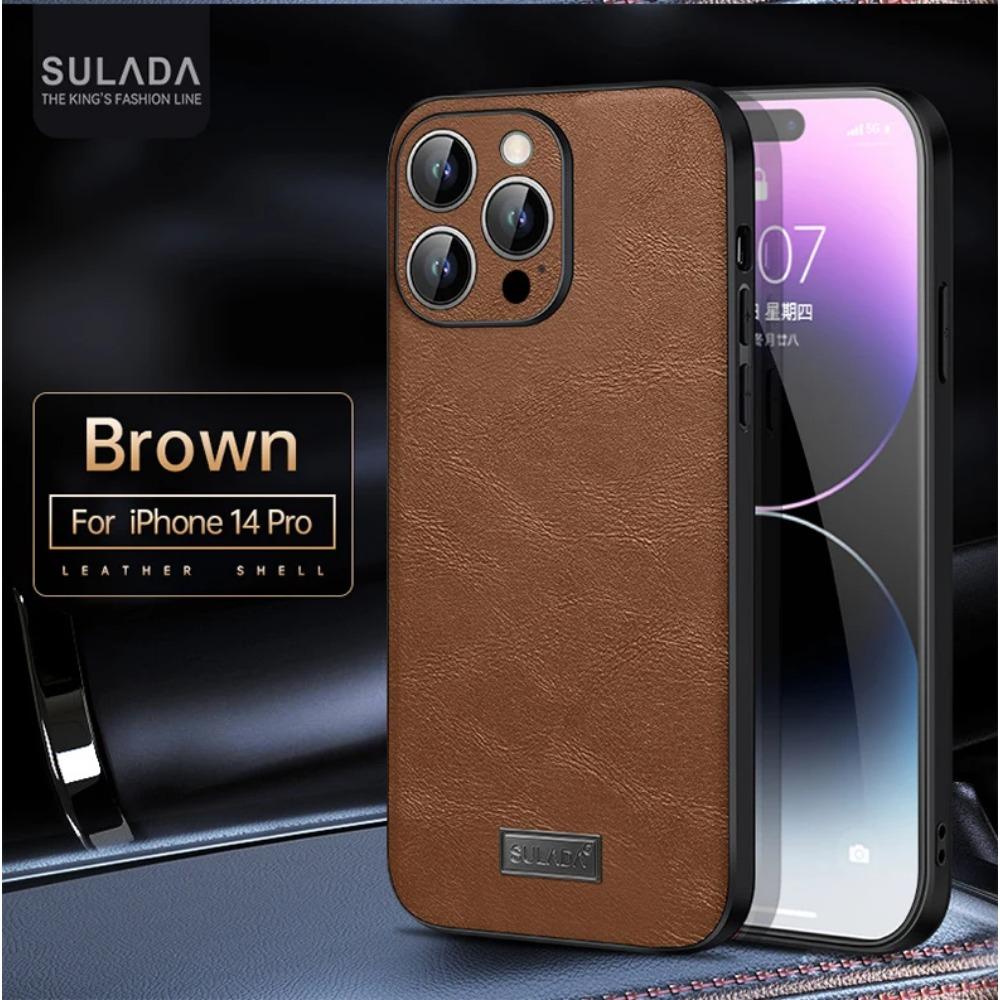 Business Sle Bla High Quality Leather Soft Phone Case for IPhone 17 Pro Max Air 16 E 15 Solid Color Shockproof Protective Cover