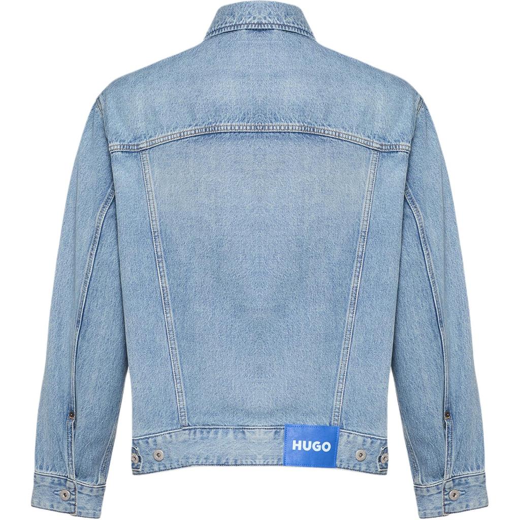 HUGO BOSS Denim Jackets Men's Blue Lapel Moderate Straight Fit 50542673-443