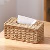 Large Capacity Woven Tissue Box Imitation Rattan Tissue Storage Organizer  Dining-table