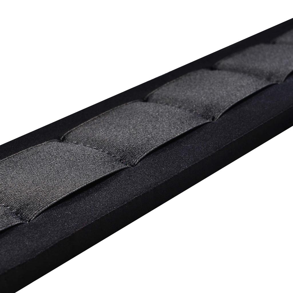 Amumu Guitar Strap, Black SBR Foam Padded Guitar Strap with Strap Block & Headstock Strap Ties for Acoustic, Electric, and Bass Guitars - 3.3" Wide