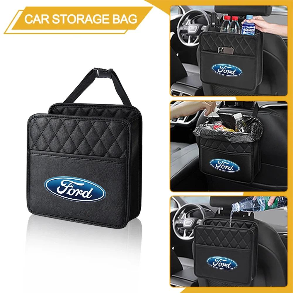 New 2026 Car Sticker For Ford Car Seat Back Storage Bag Tablet Phone Drink Snack Umbrella Organizer Box For Ford Ranger ST Focus