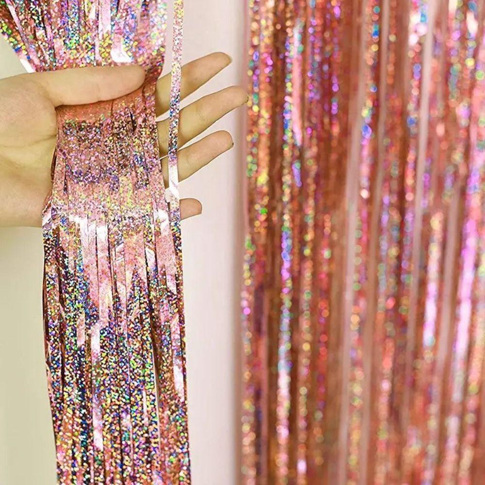 Glitter Tassel Curtain Shimmer Backdrop Decorations  for Baby Shower Birthday Wedding Party