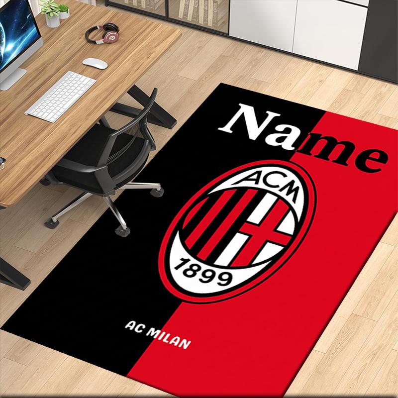Custom Name Ac Milan Printed Carpet Rug For Office Chair Living Room Bedroom Kitchen Room Decor Gifts