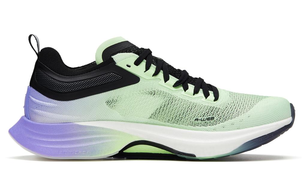 Men's Sneakers Anta Mach Pro Casual Cushioning Slip Resistant Low top Running Shoes Men's Green Purple Black