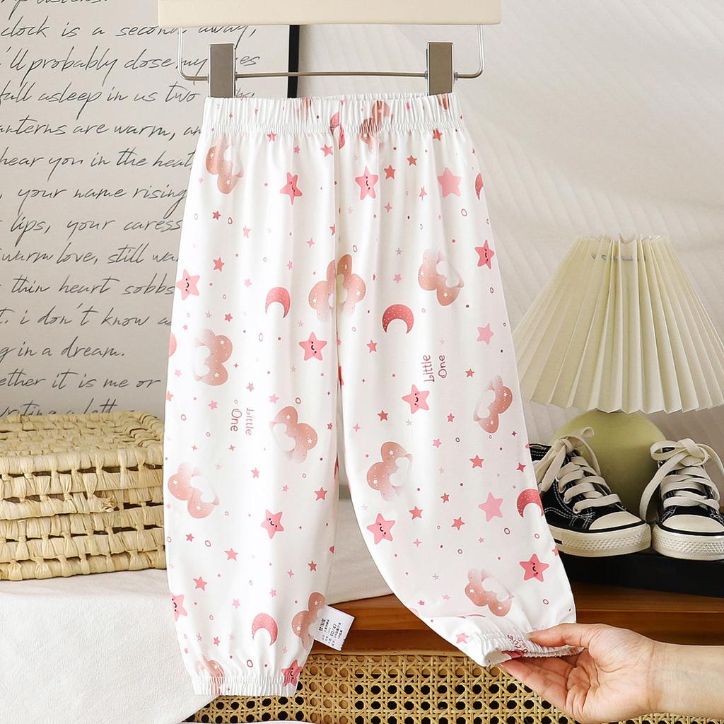 Летние солнцезащитные штаны с текстурой ледяного шелка для мальчиков и девочек, дышащие солнцезащитные спортивные длинные антимоскитные штаны для малышей