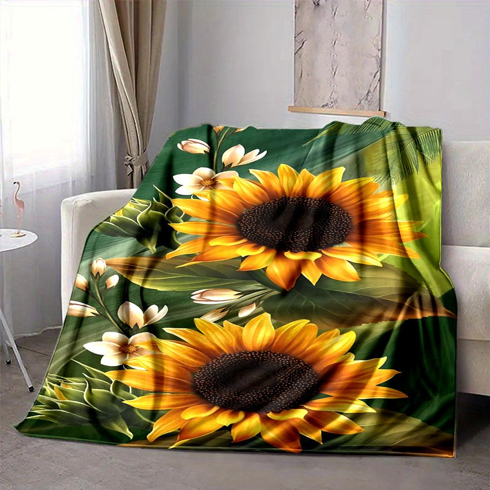 1pc Sunflower Bouquet Blanket Warm, Cozy, And Soft, Suitable for Sofas, Beds, Cars, And Office Use.Perfect for Camping And Travel, Making It a Great G