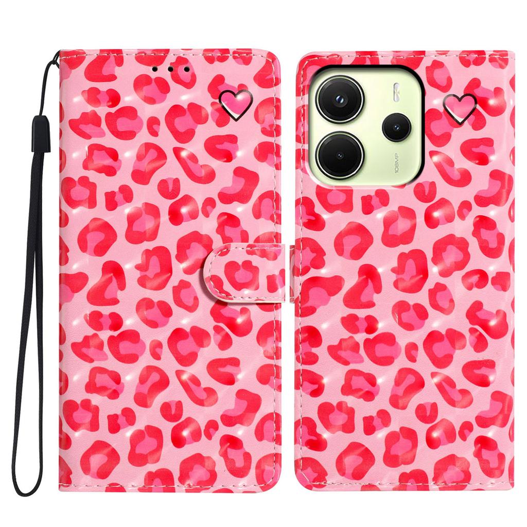 Для Xiaomi Redmi Note 14 4G (163,25 мм) Чехол-кошелек из искусственной кожи с 3D-печатью