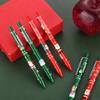 Creative Christmas Gift: Cartoon Push-Button Ballpoint Pen - Black, Press-Down Signature Pen for Students