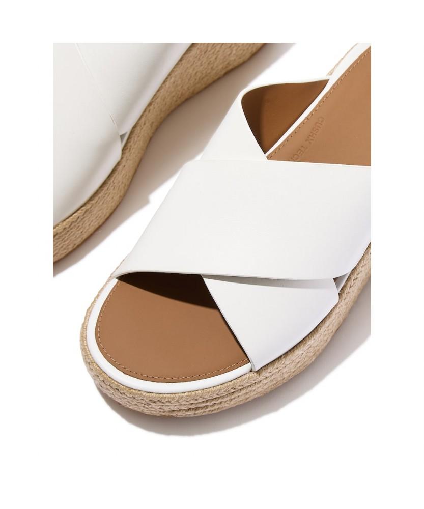 Fitflop Женские эспадрильи на платформе с кожаным клином и перекрестными ремешками - Urban White (Ft64K2D231)