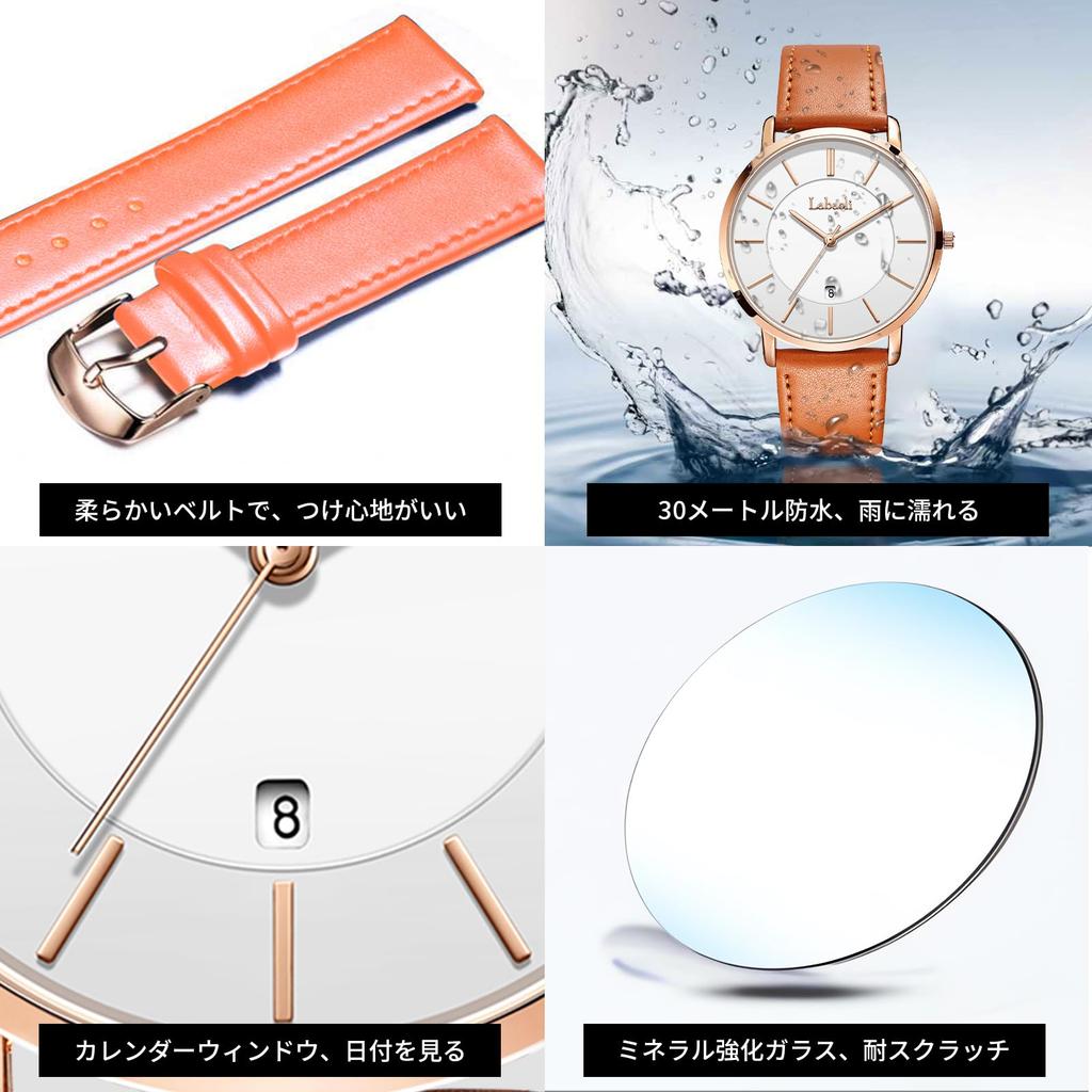 Simple Fashion Casual Business Watch Japanese Quartz Movement 40mm Dial Genuine Leather Band Unisex Band Rose Gold Case White Men's Ultra-thin 6.5MM