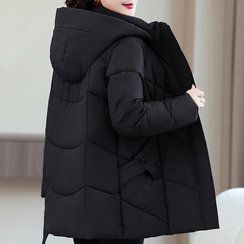 Plus Size Women's Parkas Winter Warm Jackets Hooded Elegant Loose Thick Outerwear Middle Age Women's Coats